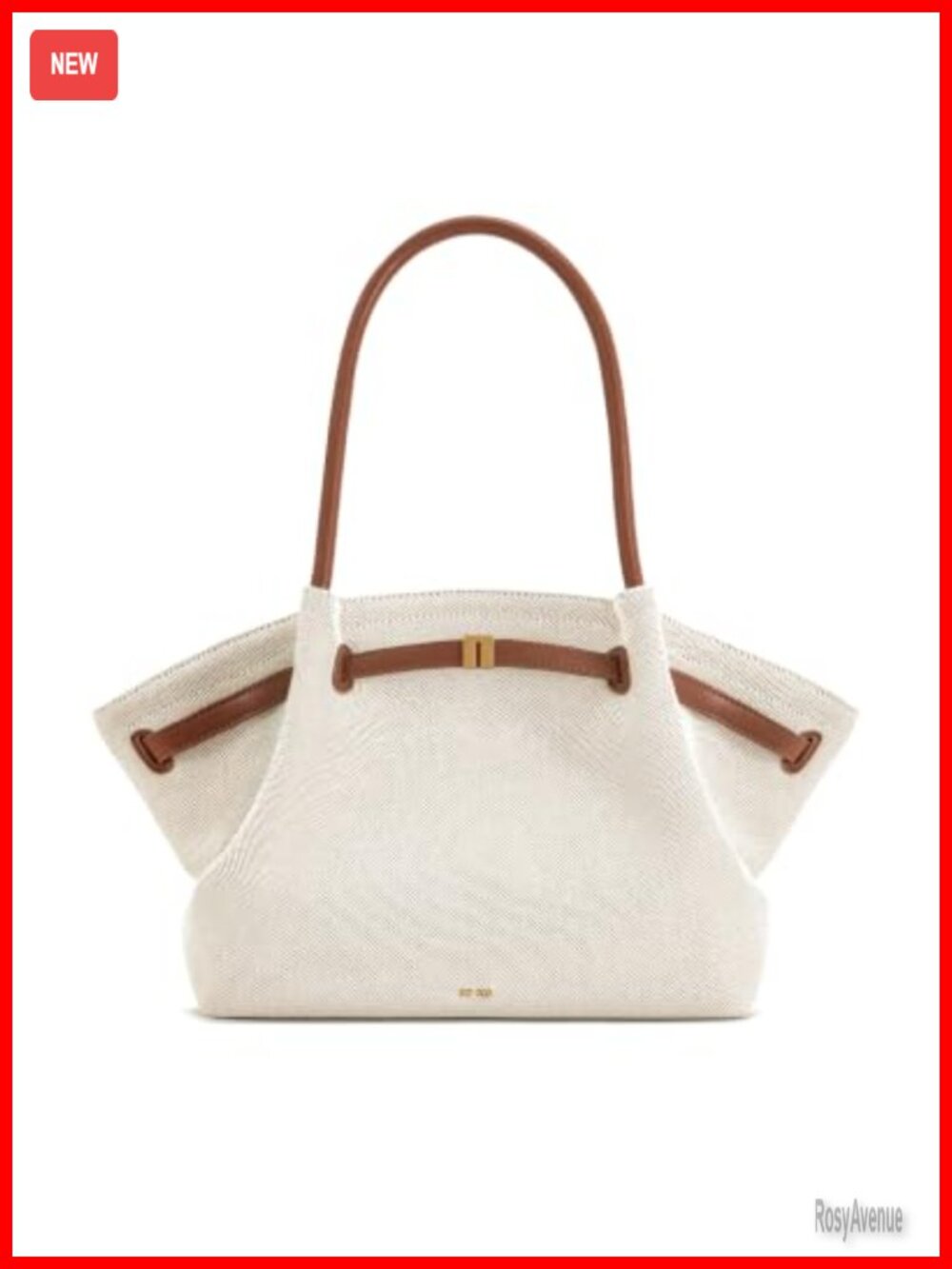 Large Canvas Tote Bag Vegan Leather Lining Magnetic Closure Top Handle